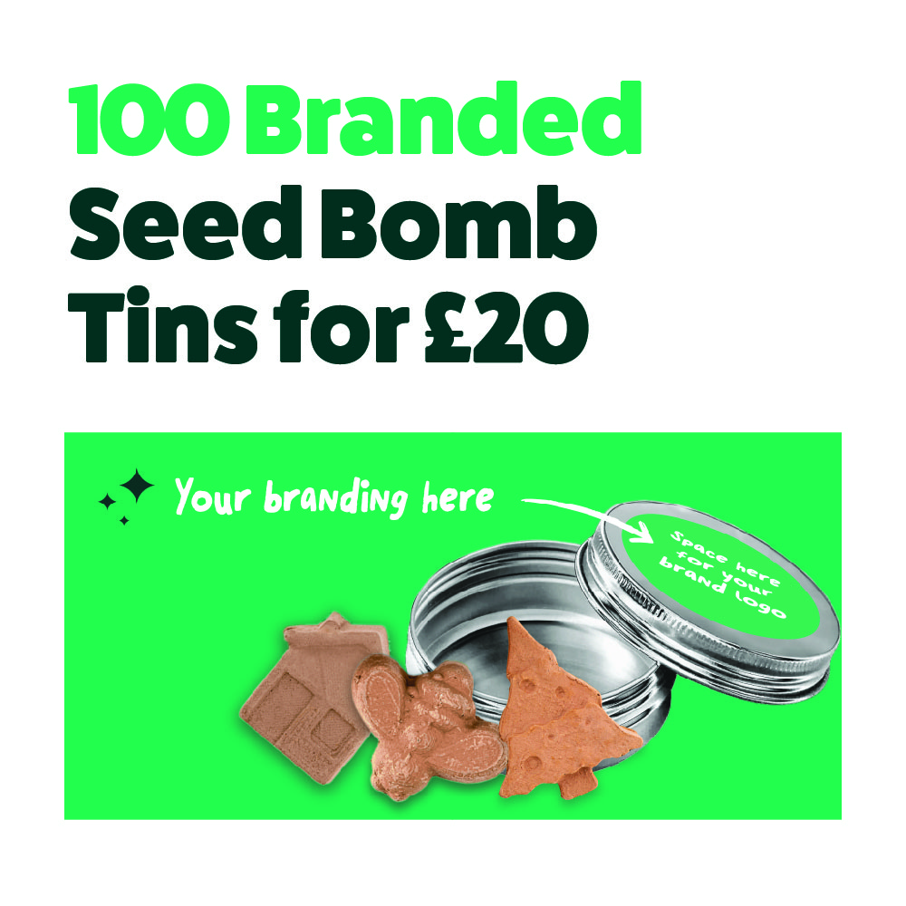 Self-Promo Kit: 100 Free Branded Seed Bomb Tins for £20